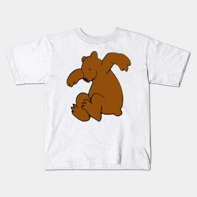 Brown bear roaming around Kids T-Shirt by 4wardlabel